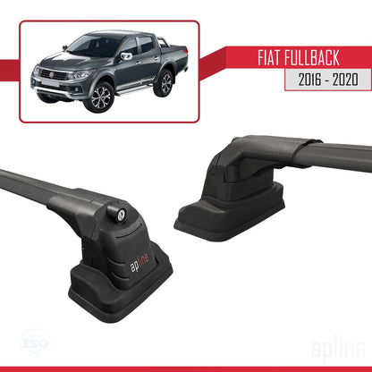 Compatible avec Fiat Fullback 2016-2020 ACE-3 Barres de Toit Railing Porte-Bagages de Voiture Noir Aluminium 2 Barres