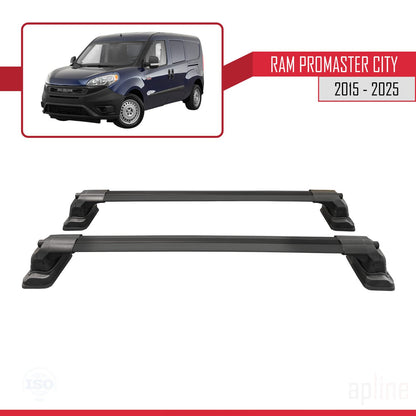 Compatible avec Ram Promaster City 2015-2025 ACE-3 Barres de Toit Railing Porte-Bagages de Voiture Noir Aluminium 2 Barres