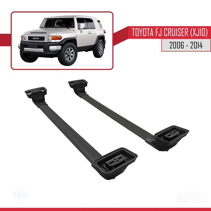 Compatible avec Toyota FJ Cruiser (XJ10) 2006-2014 ACE-3 Barres de Toit Railing Porte-Bagages de Voiture Noir Aluminium 2 Barres