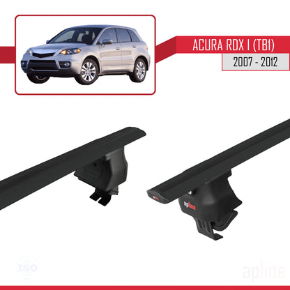 Kompatibel mit Acura RDX (TB1/2) 2007-2012 ACE-4 Dachreling Gepäckträger Schwarz Aluminium 2 Stangen