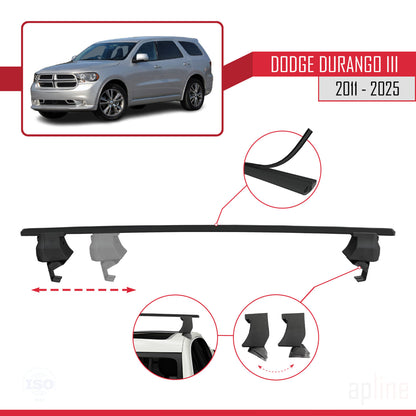 Compatible avec Dodge Durango 3 2011-2025 ACE-4 Barres de Toit Railing Porte-Bagages de Voiture Noir Aluminium 2 Barres