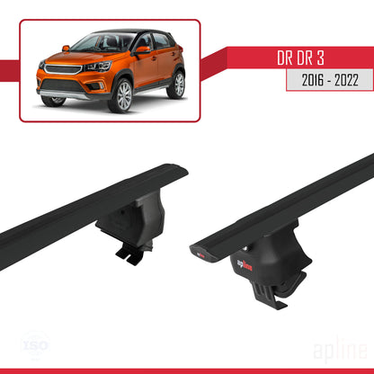 Compatible avec DR DR3 2016-2022 ACE-4 Barres de Toit Railing Porte-Bagages de Voiture Noir Aluminium 2 Barres