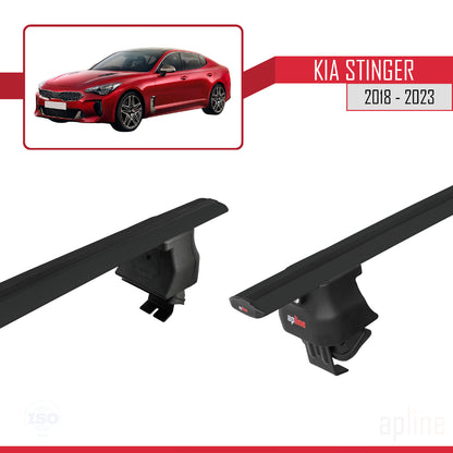 Compatible with Kia Stinger 2018-2023 ACE-4 Car Roof Rack Cross Bar Black Aluminium 2 Bars