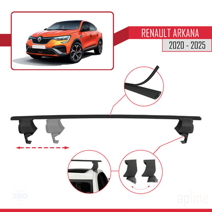 Kompatibel mit Renault Arkana 2020-2025 ACE-4 Relingträger Dachträger Auto Gepäckträger Schwarz Aluminium 2 Stangen
