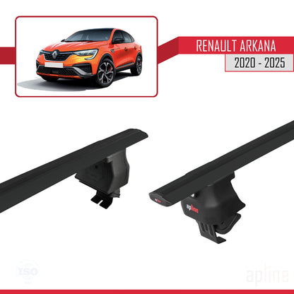 Kompatibel mit Renault Arkana 2020-2025 ACE-4 Relingträger Dachträger Auto Gepäckträger Schwarz Aluminium 2 Stangen