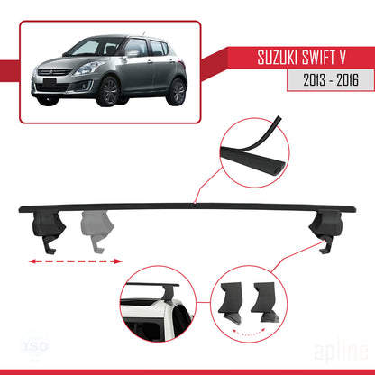 Compatible avec Suzuki Swift 2 Post-Facelift 2013-2016 ACE-4 Barres de Toit Railing Porte-Bagages de Voiture Noir Aluminium 2 Barres