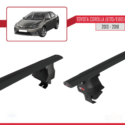 Compatible avec Toyota Corolla 11 (E180) 2013-2018 ACE-4 Barres de Toit Railing Porte-Bagages de Voiture Noir Aluminium 2 Barres