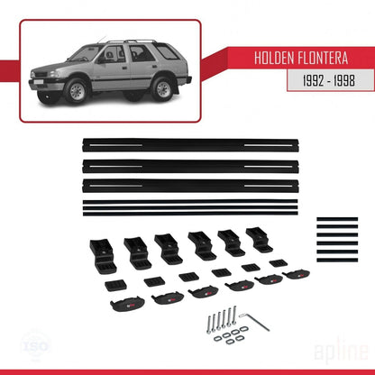 Kompatibel mit Holden Frontera 1992-1998 BASIC Model Relingträger Dachträger Auto Gepäckträger Schwarz Aluminium 3 Stangen