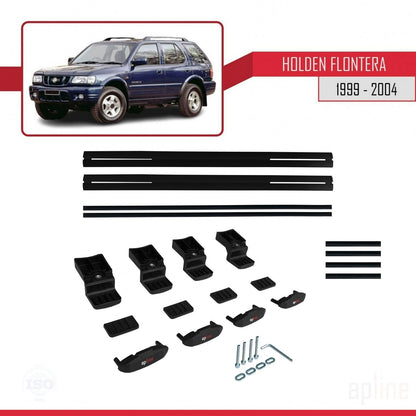 Compatible with Holden Frontera 2 1999-2004 BASIC Model Car Roof Rack Cross Bar Black Aluminium 2 Bars