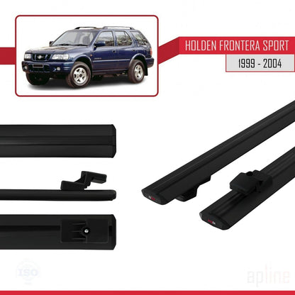 Compatible with Holden Frontera Sport 2 1999-2004 BASIC Model Car Roof Rack Cross Bar Black Aluminium 2 Bars