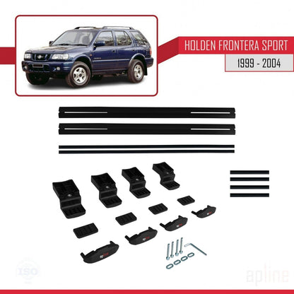 Compatible with Holden Frontera Sport 2 1999-2004 BASIC Model Car Roof Rack Cross Bar Black Aluminium 2 Bars