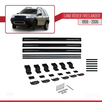 Kompatibel mit Land Rover Freelander (L314) 1998-2006 BASIC Model Relingträger Dachträger Auto Gepäckträger Schwarz Aluminium 3 Stangen