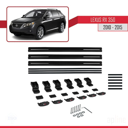Kompatibel mit Lexus RX 3 (AL10) 2010-2015 BASIC Model Relingträger Dachträger Auto Gepäckträger Schwarz Aluminium 3 Stangen