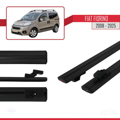 Kompatibel mit Fiat Fiorino (Rohrrahmenmodell) 2008-2025 Basismodell Dachgepäckträger Gepäckträger Schwarz Aluminium 2 Stangen