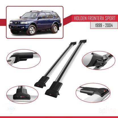 Compatible avec Holden Frontera Sport 2 1999-2004 FLY Model Barres de Toit Railing Porte-Bagages de Voiture Gris Aluminium 2 Barres