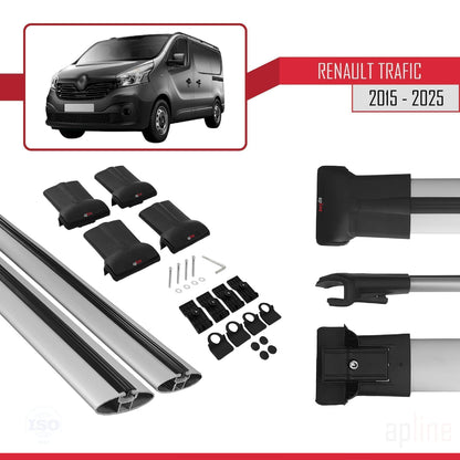 Compatible with Renault Trafic 3 (X82) 2015-2025 FLY Model Car Roof Rack Cross Bar Grey Aluminium 2 Bars