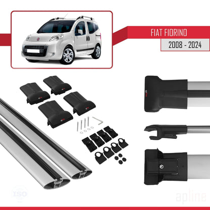Compatible avec Fiat Fiorino 3 2008-2025 FLY Model Barres de Toit Railing Porte-Bagages de Voiture Gris Aluminium 2 Barres