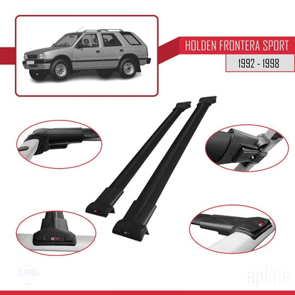 Kompatibel mit Holden Frontera Sport 1992-1998 FLY Model Relingträger Dachträger Auto Gepäckträger Schwarz Aluminium 2 Stangen