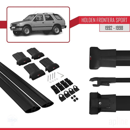 Kompatibel mit Holden Frontera Sport 1992-1998 FLY Model Relingträger Dachträger Auto Gepäckträger Schwarz Aluminium 2 Stangen