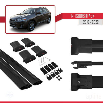 Kompatibel mit Mitsubishi ASX (GA) 2010-2022 FLY Model Relingträger Dachträger Auto Gepäckträger Schwarz Aluminium 2 Stangen