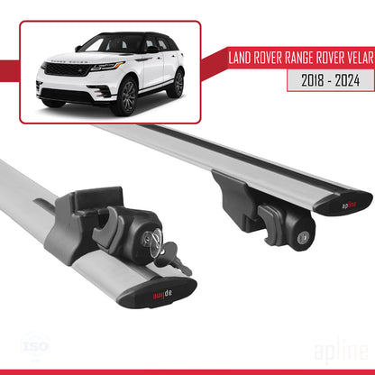 Compatible avec Land Rover Range Rover Velar 2018-2024 HOOK Model Barres de Toit Railing Porte-Bagages de Voiture Gris Aluminium 2 Barres