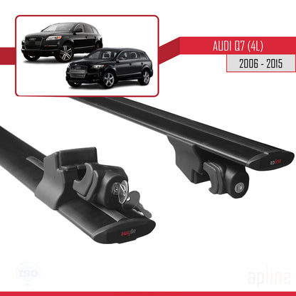 Compatible avec Q7 (4L) 2006-2015 HOOK Model Barres de Toit Railing Porte-Bagages de Voiture Noir Aluminium 2 Barres