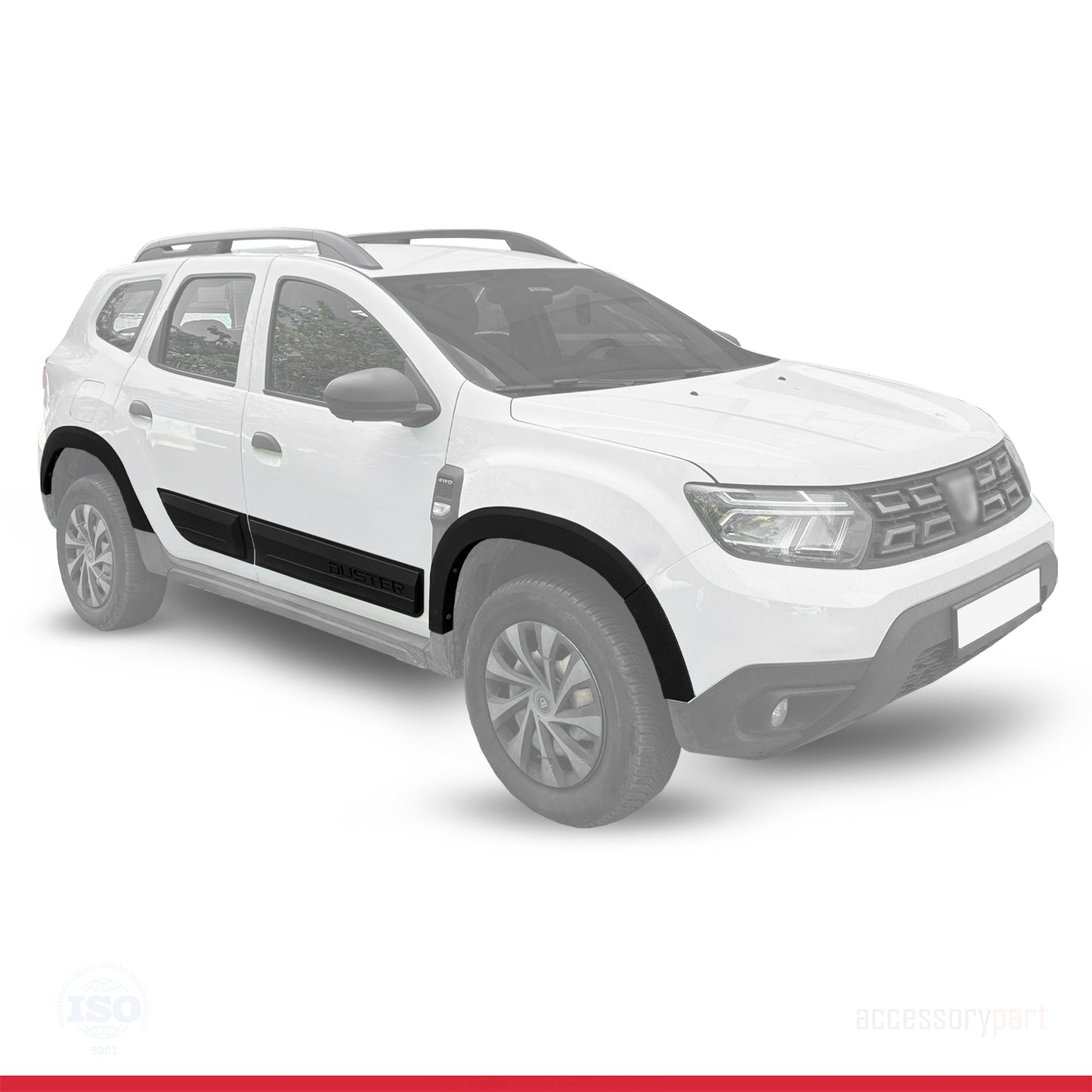 Kompatibel mit Dacia Duster 2018-2024 Radlaufschutz Stoßfängerschutz Kotflügel und Bodyguard Seitenschutz Auto Karosserieschutz Kit SCHWARZ