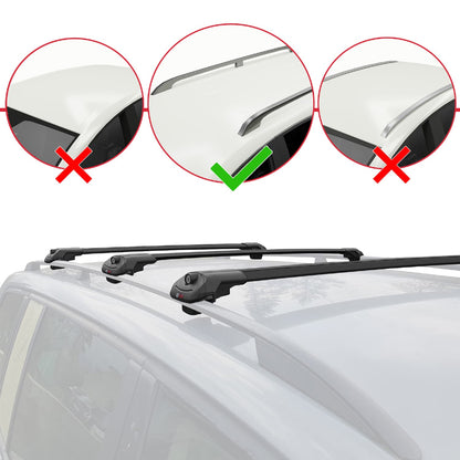Compatible with Renault Grand Scenic 3 2009-2016 ACE-1 Car Roof Rack Cross Bar Black Aluminium 3 Bars