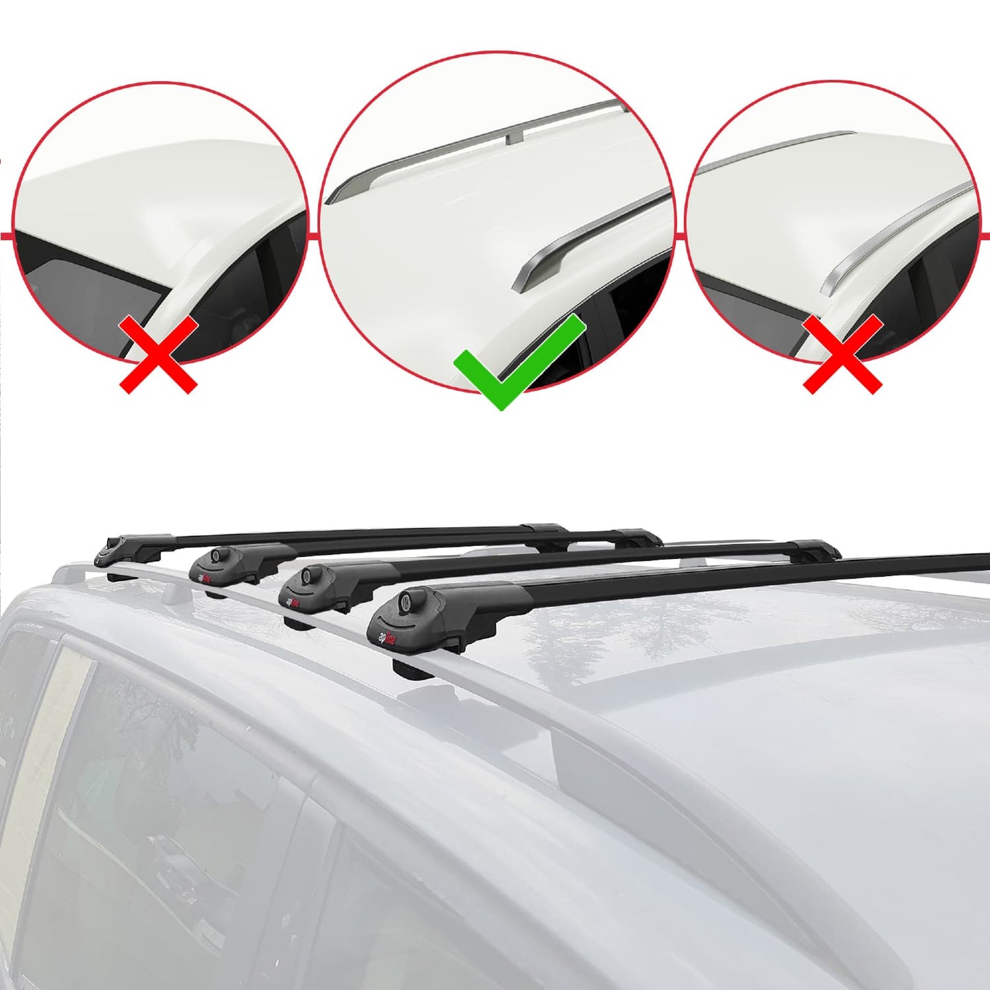 Compatible with Opel Vivaro A 2001-2014 ACE-1 Car Roof Rack Cross Bar Black Aluminium 4 Bars