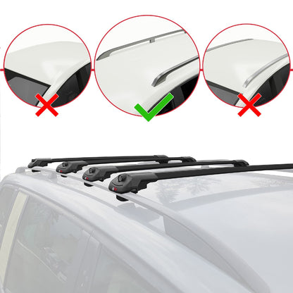 Compatible avec Peugeot Partner Pre-Facelift 1996-2003 ACE-1 Barres de Toit Railing Porte-Bagages de Voiture Noir Aluminium 4 Barres