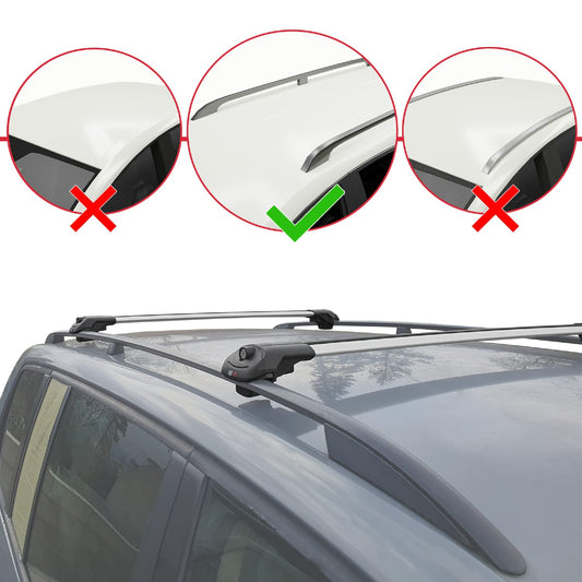 Kompatibel mit Nissan Qashqai +2 (NJ10) 2008-2013 ACE-1 Relingträger Dachträger Auto Gepäckträger Grau Aluminium 2 Stangen