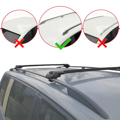 Compatible avec Volkswagen Caddy 3 (SA) 2015-2019 ACE-1 Barres de Toit Railing Porte-Bagages de Voiture Noir Aluminium 2 Barres