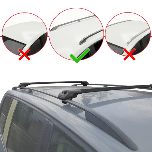 Kompatibel mit Opel Vivaro B 2014-2019 ACE-1 Relingträger Dachträger Auto Gepäckträger Schwarz Aluminium 2 Stangen