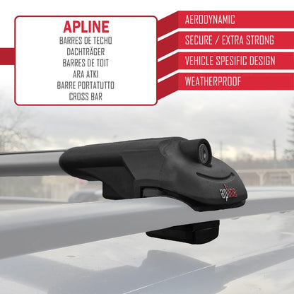 Kompatibel mit Chevrolet Suburban 2007-2014 ACE-1 Dachreling Gepäckträger Graues Aluminium 3 Stangen