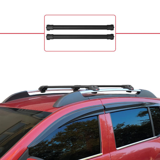 Kompatibel mit Dacia Sandero Stepway 2 2012-2020 ACE-1 Relingträger Dachträger Auto Gepäckträger Schwarz Aluminium 2 Stangen