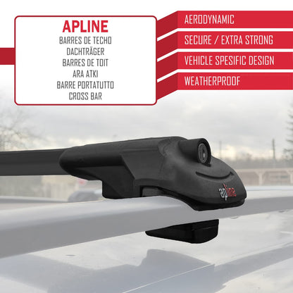Compatible avec Subaru Outback 2010-2014 ACE-1 Barres de Toit Railing Porte-Bagages de Voiture Noir Aluminium 3 Barres