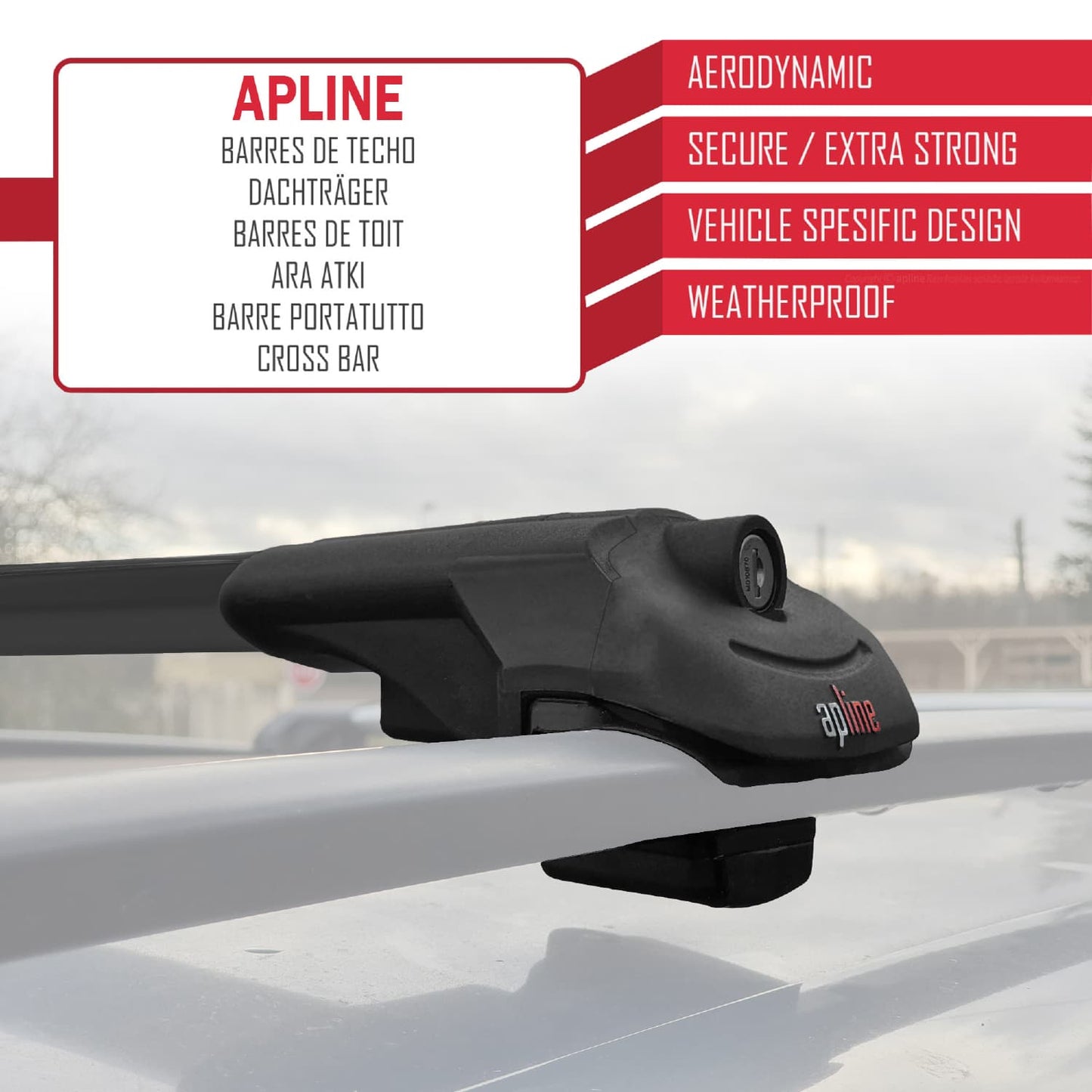 Kompatibel mit Jeep Cherokee 5 (KL) 2014-2023 ACE-1 Relingträger Dachträger Auto Gepäckträger Schwarz Aluminium 2 Stangen