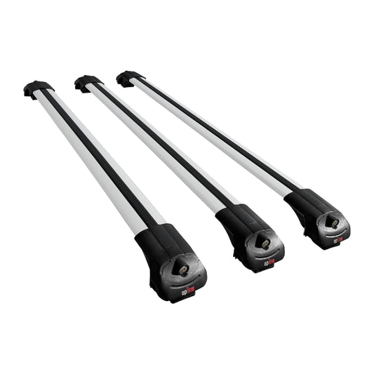 Kompatibel mit Suzuki SX4 II (JY) 2006-2014 ACE-1 Relingträger Dachträger Auto Gepäckträger Grau Aluminium 3 Stangen