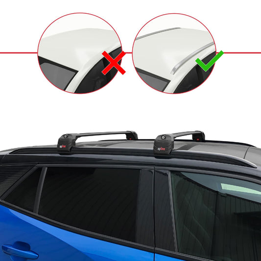 Kompatibel mit Peugeot 2008 II (P24) 2020-2025 ACE-2 Relingträger Dachträger Auto Gepäckträger Schwarz Aluminium 2 Stangen