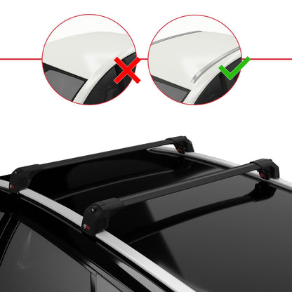 Kompatibel mit Volvo XC60 II 2017-2025 ACE-2 Relingträger Dachträger Auto Gepäckträger Schwarz Aluminium 2 Stangen
