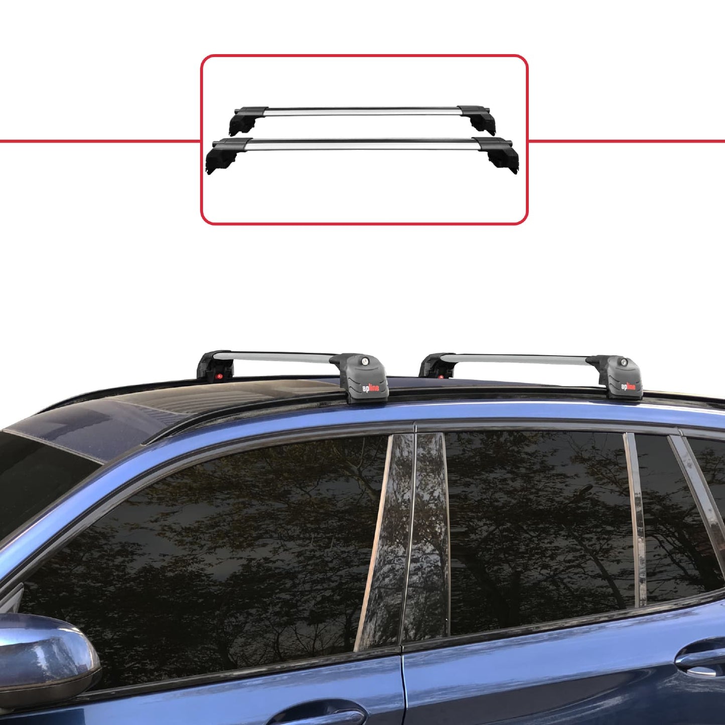 Kompatibel mit BMW X3 (G01) 2018-2024 ACE-2 Relingträger Dachträger Auto Gepäckträger Grau Aluminium 2 Stangen