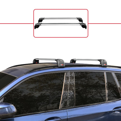 Kompatibel mit BMW X3 (G01) 2018-2024 ACE-2 Relingträger Dachträger Auto Gepäckträger Grau Aluminium 2 Stangen