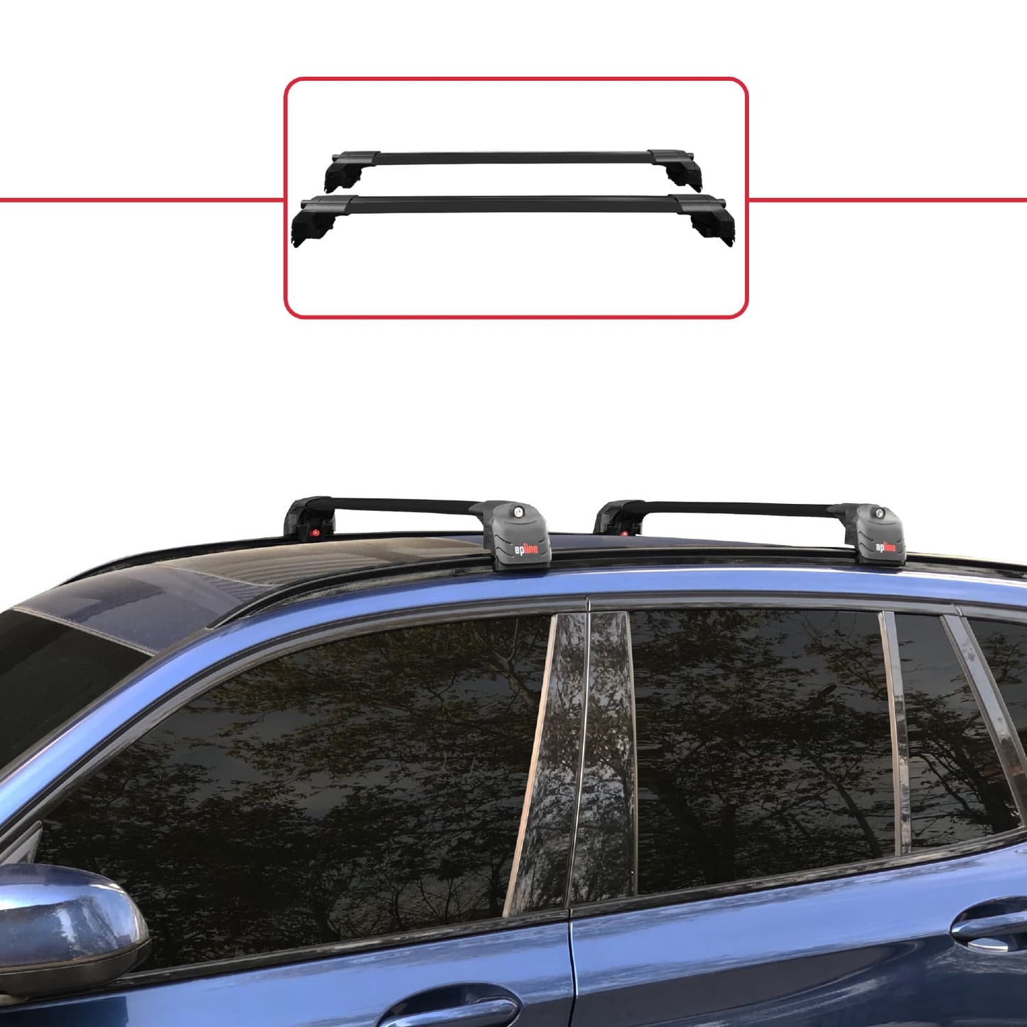 Kompatibel mit BMW X3 (G01) 2018-2024 ACE-2 Relingträger Dachträger Auto Gepäckträger Schwarz Aluminium 2 Stangen