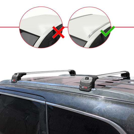 Kompatibel mit Jeep Grand Cherokee 4 (WK2) 2011-2020 ACE-2 Relingträger Dachträger Auto Gepäckträger Grau Aluminium 2 Stangen