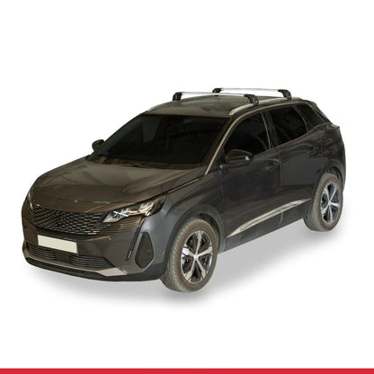 Kompatibel mit Peugeot 3008 II (P84) Pre-Facelift 2017-2020 ACE-2 Relingträger Dachträger Auto Gepäckträger Grau Aluminium 2 Stangen
