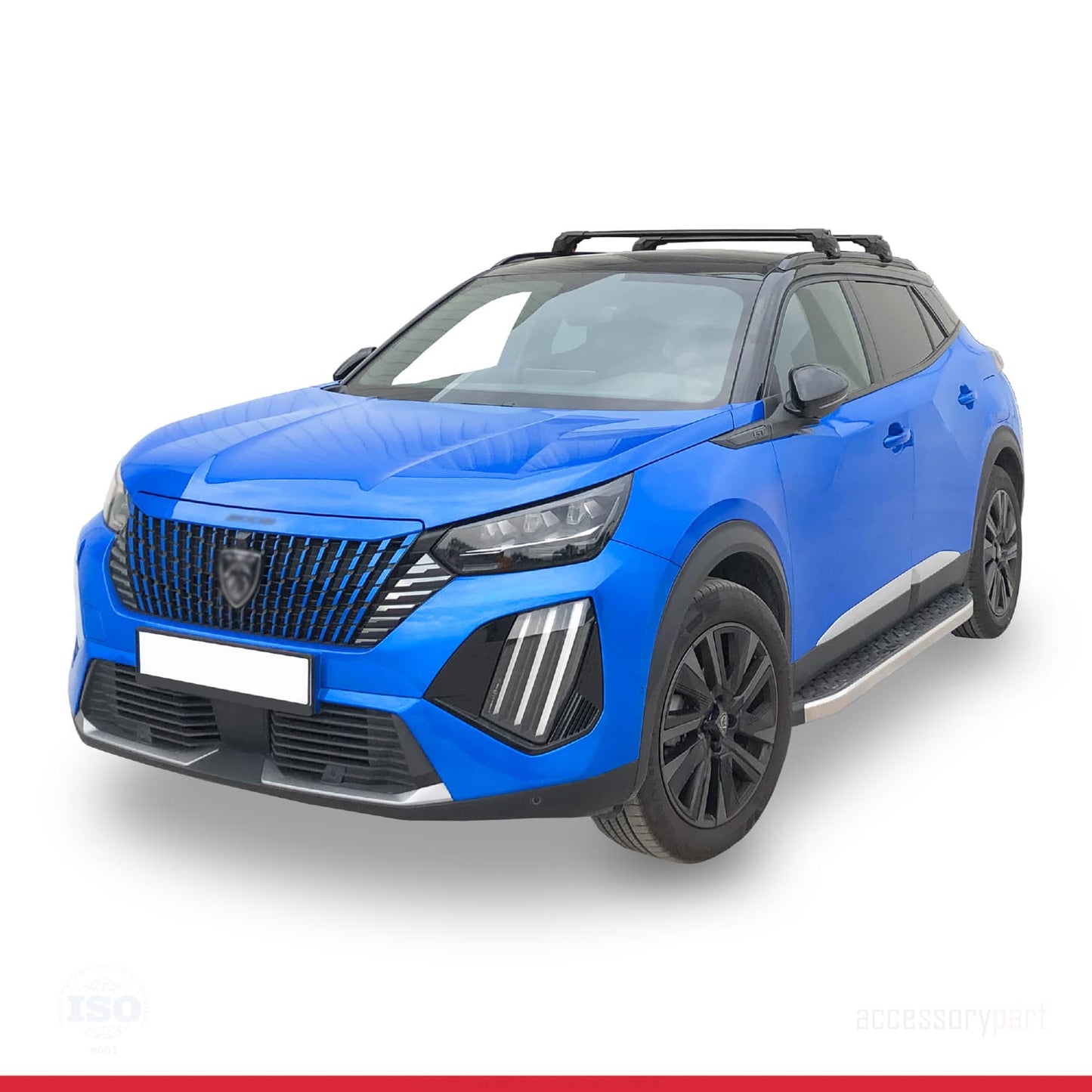 Kompatibel mit Peugeot 2008 II (P24) 2020-2025 ACE-2 Relingträger Dachträger Auto Gepäckträger Schwarz Aluminium 2 Stangen