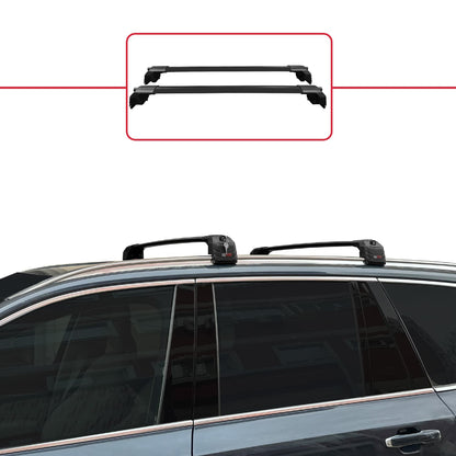 Kompatibel mit Volvo XC90 II 2015-2025 ACE-2 Relingträger Dachträger Auto Gepäckträger Schwarz Aluminium 2 Stangen