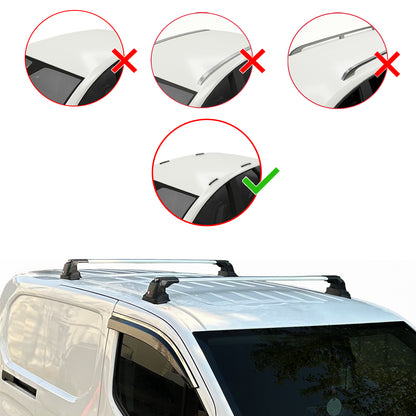 Compatible avec Toyota Land Cruiser Prado (J120) 2002-2009 ACE-3 Barres de Toit Railing Porte-Bagages de Voiture Gris Aluminium 2 Barres