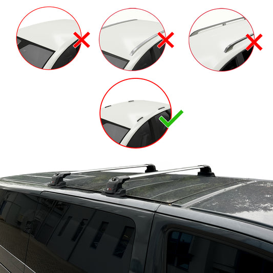 Kompatibel mit Volkswagen Shuttle (T5) 2003-2015 ACE-3 Relingträger Dachträger Auto Gepäckträger Grau Aluminium 2 Stangen