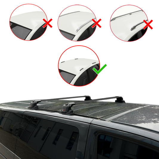Kompatibel mit Volkswagen Caravelle (T6) 2016-2022 ACE-3 Relingträger Dachträger Auto Gepäckträger Schwarz Aluminium 2 Stangen